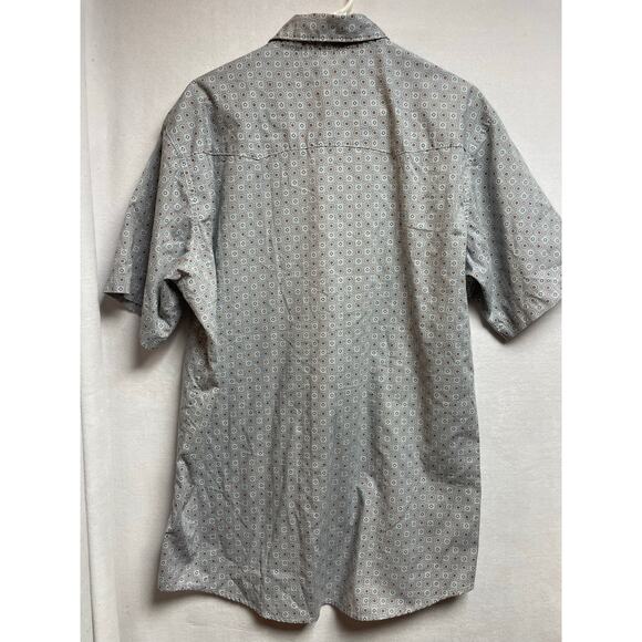 Wrangler‎ wrancher shirt size Large short sleeve gray blue white pearl button - Picture 3 of 6